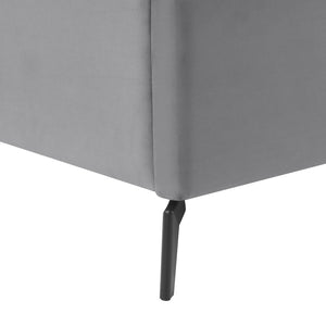 HomeRoots Black Velvet Upholstered Bed Frame - Luxurious Design with Sturdy Eucalyptus Wood for Ultimate Comfort Full 544929