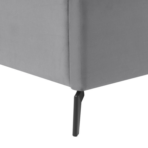 HomeRoots Black Velvet Upholstered Bed Frame - Luxurious Design with Sturdy Eucalyptus Wood for Ultimate Comfort Full 544929