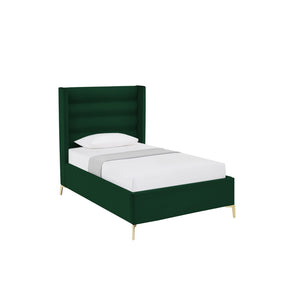 HomeRoots Black Velvet Upholstered Bed Frame - Luxurious Design with Sturdy Eucalyptus Wood for Ultimate Comfort Full 544930