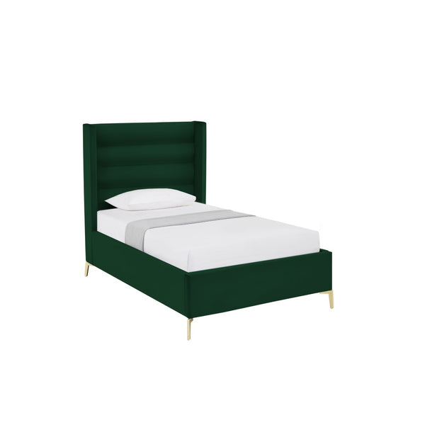 HomeRoots Black Velvet Upholstered Bed Frame - Luxurious Design with Sturdy Eucalyptus Wood for Ultimate Comfort Full 544930