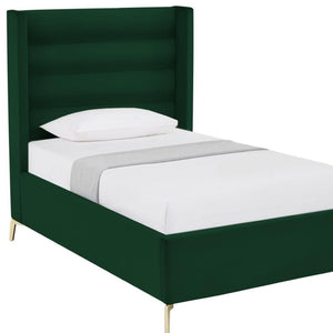 HomeRoots Black Velvet Upholstered Bed Frame - Luxurious Design with Sturdy Eucalyptus Wood for Ultimate Comfort Full 544930