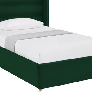 HomeRoots Black Velvet Upholstered Bed Frame - Luxurious Design with Sturdy Eucalyptus Wood for Ultimate Comfort Full 544930