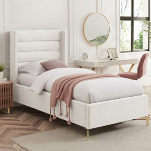 HomeRoots Beige Tufted Linen Upholstered Full Bed Frame - Elegant Design for Comfort & Style in Your Bedroom 544931