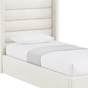 HomeRoots Beige Tufted Linen Upholstered Full Bed Frame - Elegant Design for Comfort & Style in Your Bedroom 544931
