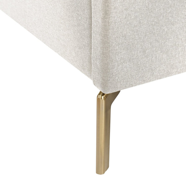 HomeRoots Beige Tufted Linen Upholstered Full Bed Frame - Elegant Design for Comfort & Style in Your Bedroom 544931