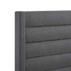 HomeRoots Gray Linen Upholstered Bed Frame - Stylish, Contemporary Design with Solid Support and Comfort Full 544932