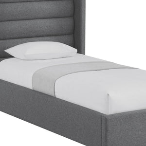 HomeRoots Gray Linen Upholstered Bed Frame - Stylish, Contemporary Design with Solid Support and Comfort Full 544932