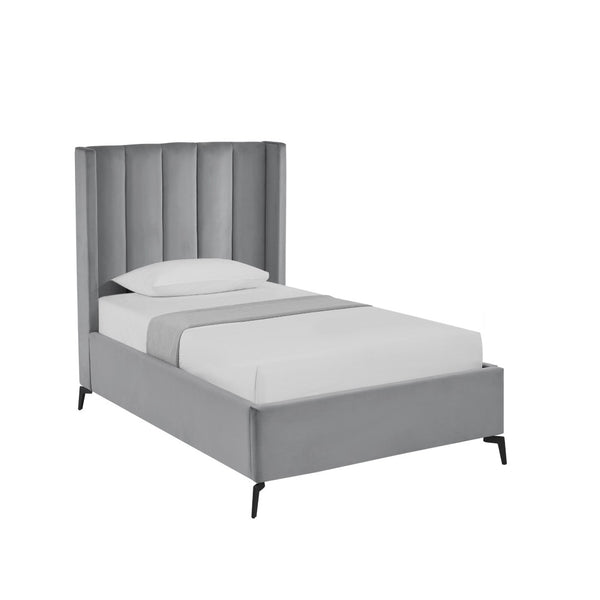 HomeRoots Black Velvet Upholstered Bed Frame - Chic, Durable Design for Modern Bedrooms with Sturdy Support Full 544935