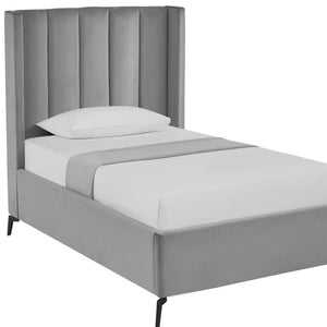 HomeRoots Black Velvet Upholstered Bed Frame - Chic, Durable Design for Modern Bedrooms with Sturdy Support Full 544935