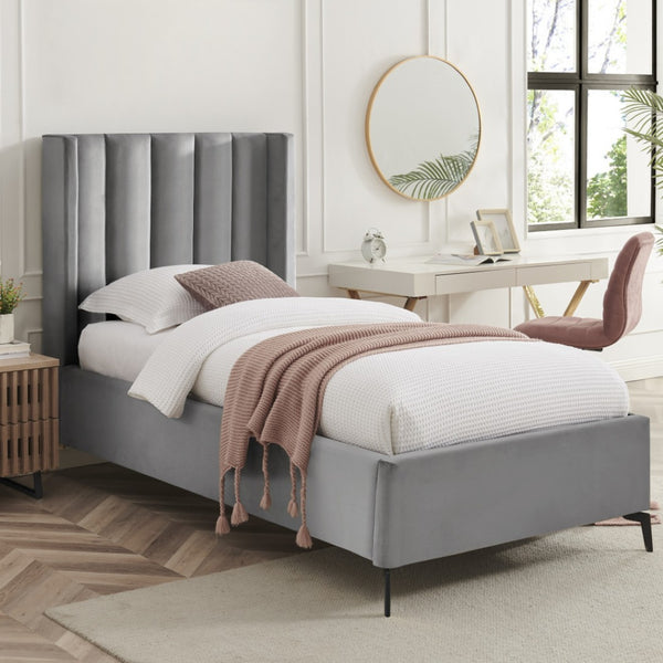 HomeRoots Black Velvet Upholstered Bed Frame - Chic, Durable Design for Modern Bedrooms with Sturdy Support Full 544935