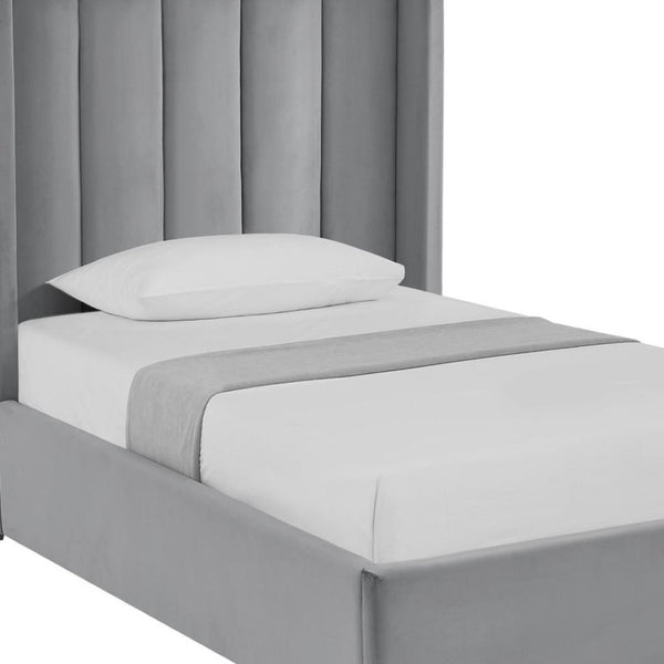 HomeRoots Black Velvet Upholstered Bed Frame - Chic, Durable Design for Modern Bedrooms with Sturdy Support Full 544935