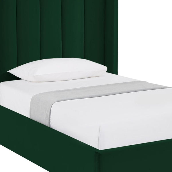 HomeRoots Black Velvet Upholstered Bed Frame - Chic, Durable Design for Modern Bedrooms with Sturdy Support Full 544936