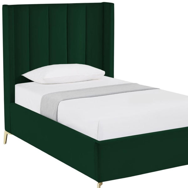 HomeRoots Black Velvet Upholstered Bed Frame - Chic, Durable Design for Modern Bedrooms with Sturdy Support Full 544936