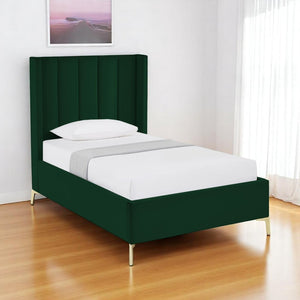 HomeRoots Black Velvet Upholstered Bed Frame - Chic, Durable Design for Modern Bedrooms with Sturdy Support Full 544936