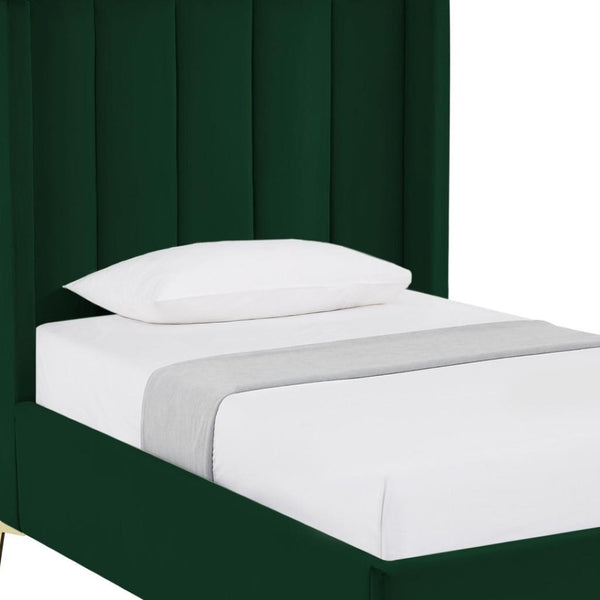 HomeRoots Black Velvet Upholstered Bed Frame - Chic, Durable Design for Modern Bedrooms with Sturdy Support Full 544936