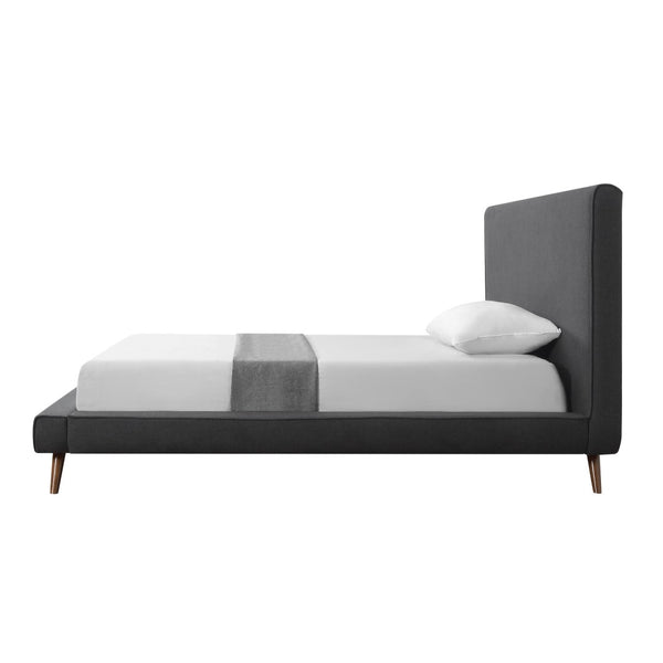HomeRoots Charcoal Linen Upholstered Full Bed Frame – Stylish, Durable Design for Ultimate Comfort & Support 544939