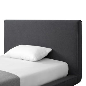 HomeRoots Charcoal Linen Upholstered Full Bed Frame – Stylish, Durable Design for Ultimate Comfort & Support 544939