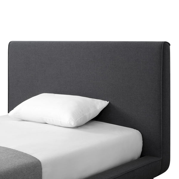 HomeRoots Charcoal Linen Upholstered Full Bed Frame – Stylish, Durable Design for Ultimate Comfort & Support 544939
