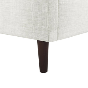 HomeRoots Cream Linen Upholstered Full Bed Frame with Elegant Nailhead Trim - Stylish Comfort & Durability 544944