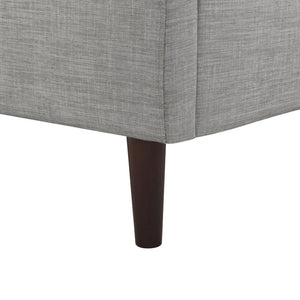 HomeRoots Gray Linen Upholstered Full Bed Frame with Nailhead Trim - Elegant Style, Comfort, and Durability 544945