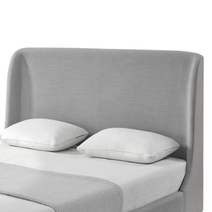 HomeRoots Gray Linen Upholstered King Bed Frame – Modern Design, Durable Poplar Structure, Padded Comfort & Style 544950