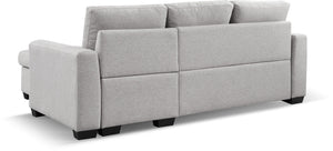 Homeroots 92" Light Gray Polyester Blend Convertible Futon Sleeper Sofa With Black Legs   544958