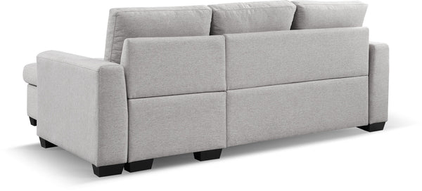 Homeroots 92" Light Gray Polyester Blend Convertible Futon Sleeper Sofa With Black Legs   544958
