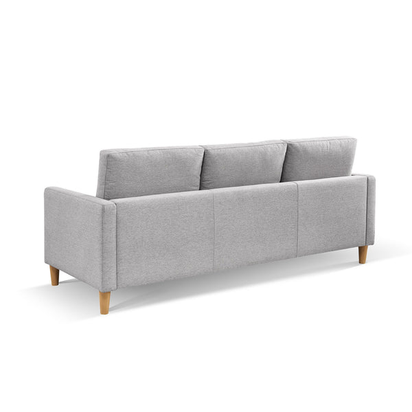 Homeroots 87" Light Gray Polyester Blend Sofa With Ottoman With Natural Legs   544961