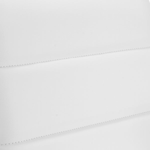 Homeroots White Adjustable Swivel Rolling Office Chair With Steel Frame & Stylish Faux Leather Comfort  Faux Leather 544968