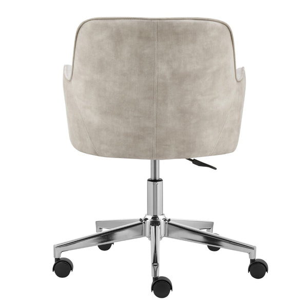 Homeroots Beige Velvet Rolling Conference Chair With Silver Steel Frame & Adjustable Height For Ultimate Comfort  Velvet 544969