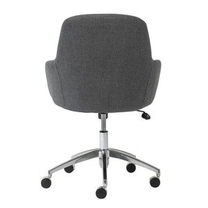 Homeroots Dark Gray Adjustable Swivel Rolling Conference Chair With Silver Frame For Modern Office Comfort  Fabric 544973