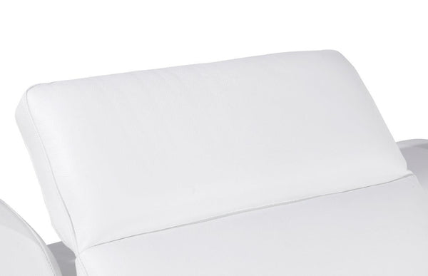 Homeroots White Italian Leather Power Reclining L Shaped Five Piece Corner Sectional White  544993