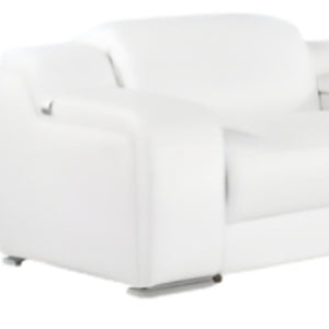 Homeroots White Italian Leather 4 Power Reclining L Shaped Eight Piece Corner Sectional With Console White  544998