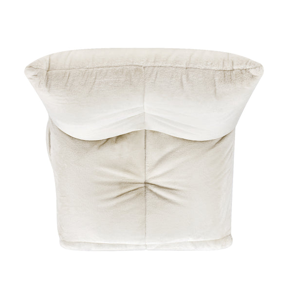 English Elm Jennifer Taylor Home - Rearden Oversized 35.5" Swivel Glider Recliner Chair in Pearl White Faux Sherpa Fur with Storage Pocket B2719P238499