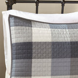 Madison Park Ridge Lodge/Cabin 6 Piece Printed Herringbone Quilt Set with Throw Pillows MP13-4682 Grey