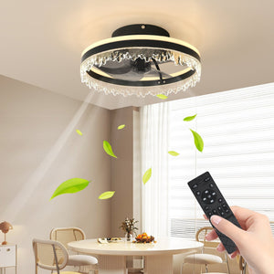 English Elm Modern Led Ceiling Fan With Remote – 16'' Dimmable Light, Whisper-Quiet Blades & Adjustable Colors W2312P368698
