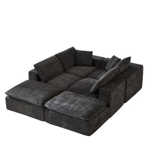 English Elm Modern Chenille Cloud Sofa - Cozy, Modular Design For Stylish Living Rooms, Apartments & Offices P1 W3396S00043-GIGA