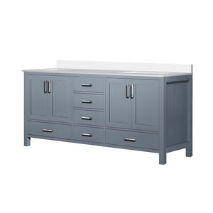 English Elm Dark Grey Double Bath Vanity 72" W X 22" D With White Quartz Top - Stylish Storage For Modern Bathrooms B2731P258912