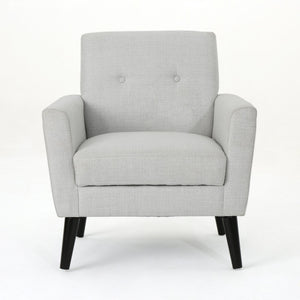 English Elm Christopher Knight Home® - CLUB Vintage-Inspired Fabric Club Chair with Nailhead Trim & Scroll Arms, Birch Legs, Contemporary Comfort LIGHT GREY 31.5 L x 27.75 W x 18.5 H 60848.00LGRY