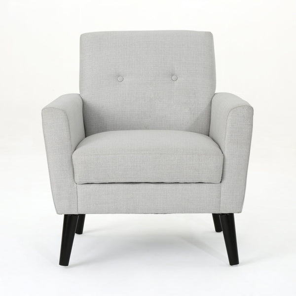 English Elm Christopher Knight Home® - CLUB Vintage-Inspired Fabric Club Chair with Nailhead Trim & Scroll Arms, Birch Legs, Contemporary Comfort LIGHT GREY 31.5 L x 27.75 W x 18.5 H 60848.00LGRY