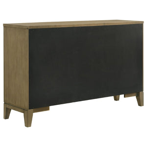 English Elm Menlo Queen Bedroom Set with Pine Finish Tufted Headboard and Antique Nickel Hardware B062S01548