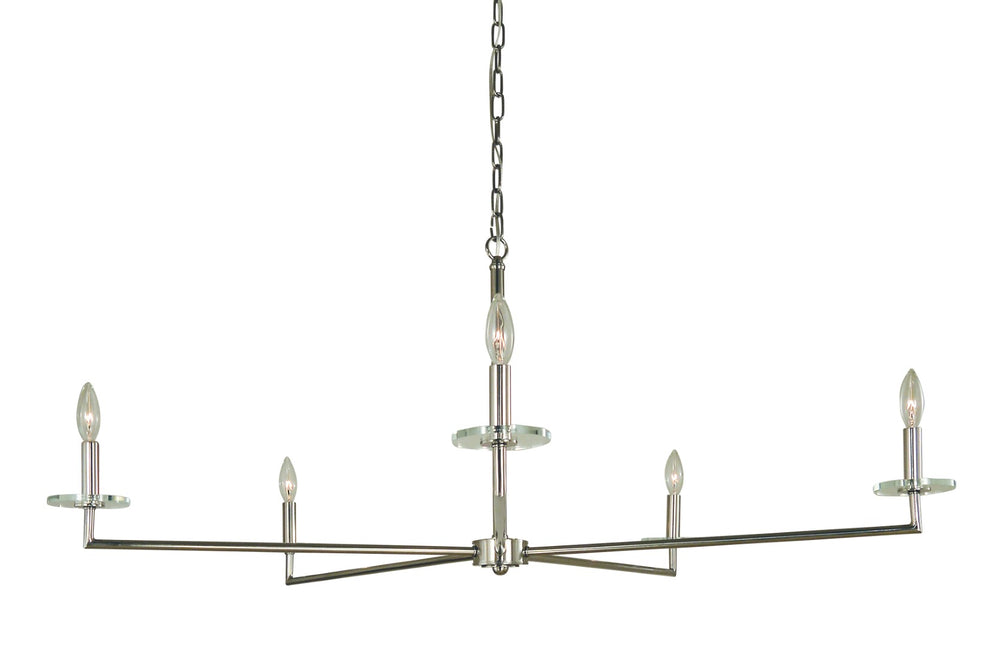 Framburg 5-light Chandelier With Elegant Design And Crystal Disk Accents For Stunning Interior Illumination Polished Nickel Metal 5450 Pn