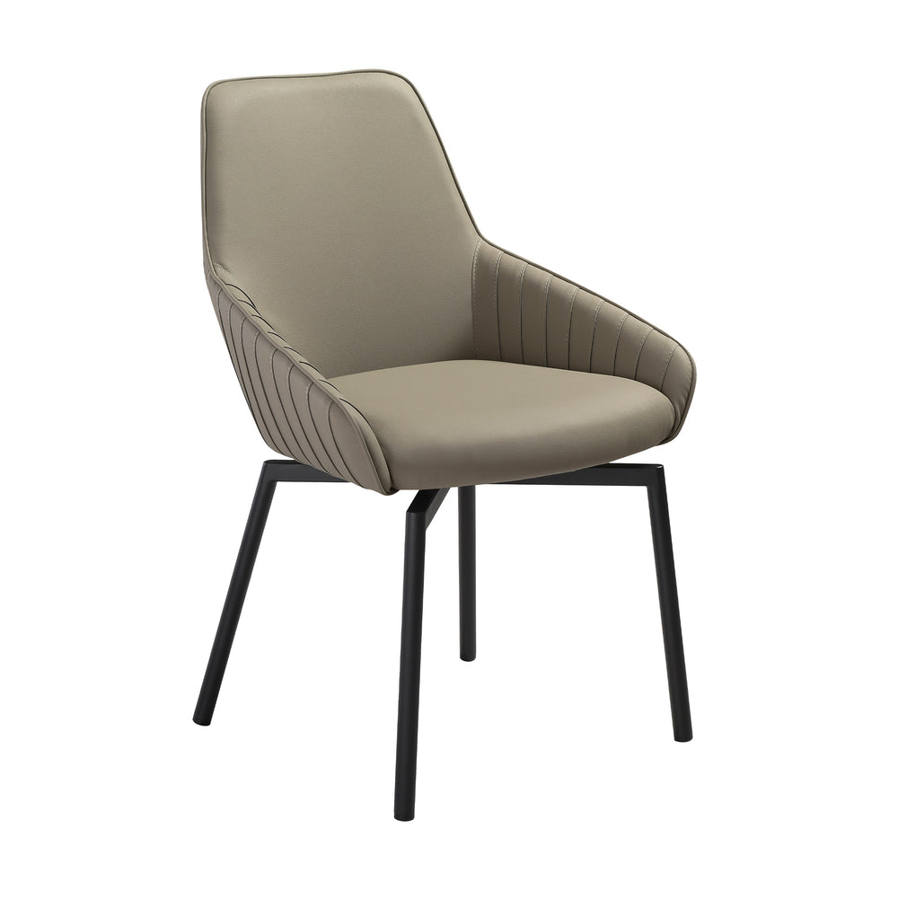 Homeroots Seven Piece Gray And Black Composite Stone Dining Set With Six Chairs  Sintered Stone,Glass,Faux Leather,Steel 545000