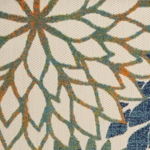 HomeRoots 6' Blue and Green Floral Indoor-Outdoor Area Rug – Durable, Stylish, Easy-Clean for Any Space! 545012