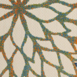 HomeRoots 5' Blue and Green Floral Area Rug – Durable, Stylish Indoor/Outdoor Design for High-Traffic Spaces 545013