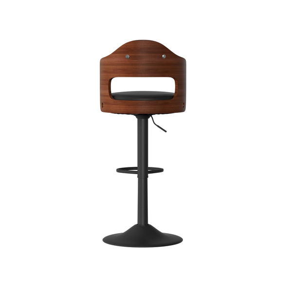 English Elm Swivel Bar Stools Set Of 2 - Adjustable Height, Comfortable Pu Leather & Bentwood Design For Dining T3950P394218-GIGA