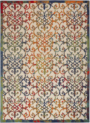 HomeRoots 10' Vibrant Medallion Indoor/Outdoor Area Rug – Durable Polypropylene, Stain-Resistant Design for All Spaces 545035