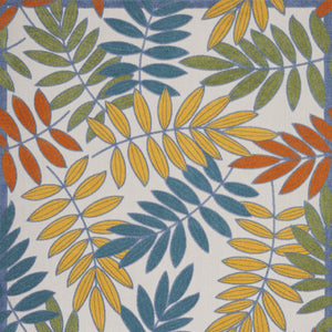 HomeRoots 10' X 14' Vibrant Palm Leaf Indoor Outdoor Area Rug – Durable, Easy-Care, Coastal Style for Any Space 545040