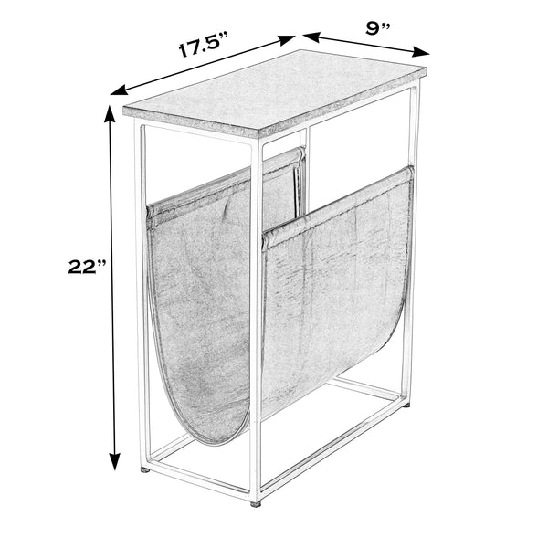 Butler Specialty Edie Marble & Leather Magazine Side Table – Elegant Home Accent For Stylish Living Spaces Green Iron,Leather,Marble 5450475-butler
