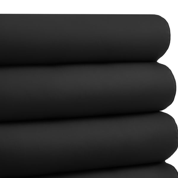 Homeroots Set Of Two Tufted Black And Gold Upholstered Faux Leather Dining Side Chairs  Metal And Wood 545051